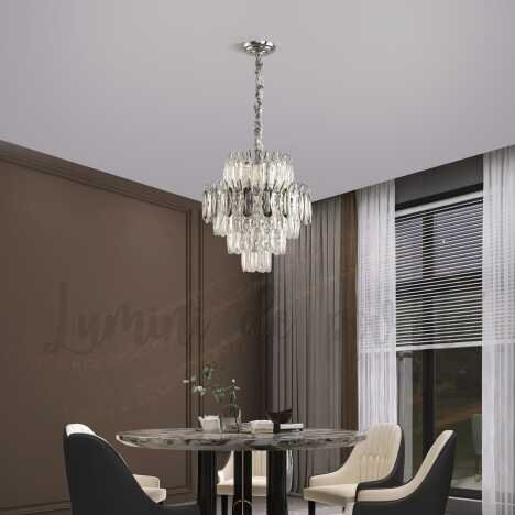 Candelabru Krystal Shine Silver 400, 7 surse de iluminare